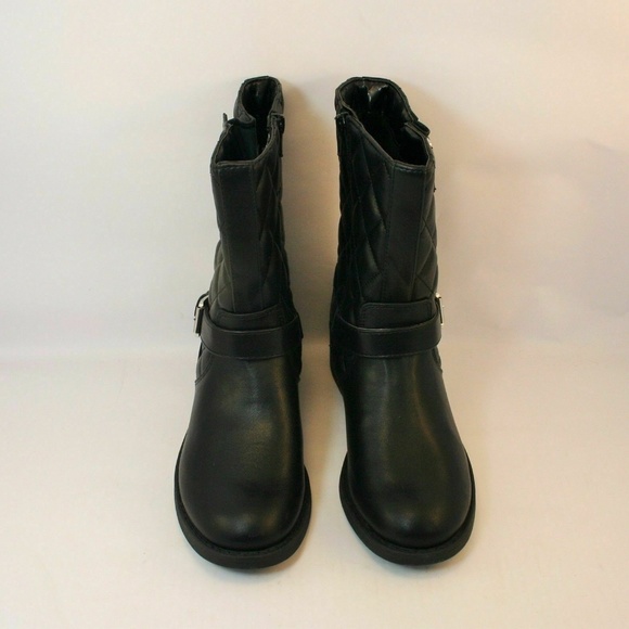 Dana Buchman Astro Black Quilted Moto MidCalf Boot - Picture 2 of 5